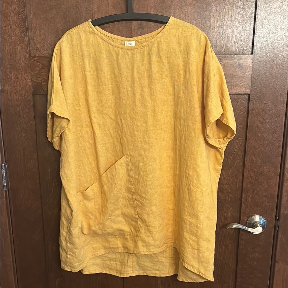 Elizabeth Suzann Harper Tunic in Midweight Linen | Golden Hour - S/M